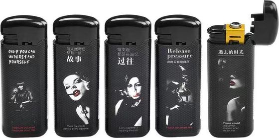 Logotipo do cliente Recarregável Windproof Electronic Lighter Plástico Solid Color para cozinha