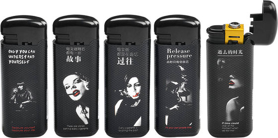 Logotipo do cliente Recarregável Windproof Electronic Lighter Plástico Solid Color para cozinha