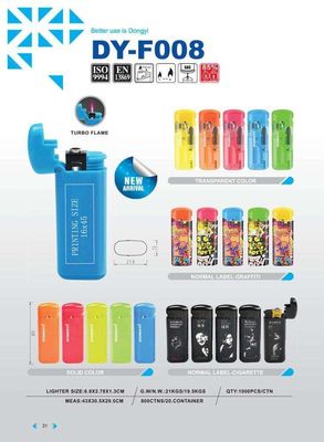Tocha Dongyi Electric Windproof Lighter com ISO9994 Dy-F008 Alta Venda 6.8*2.78*1.3CM