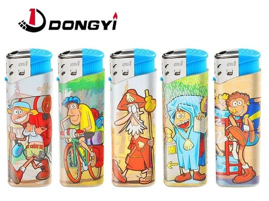 Customization Plastico Dy-026 Cartoon Figure Etiqueta Acampamento Electronic Lighter de gás