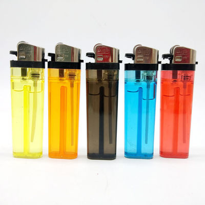 8.0*2.37*1.18 cm Cinco cores de plástico Gas Flint Lighter com cabeça preta