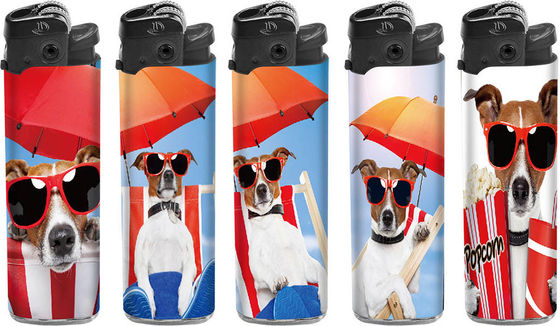 Função do cigarro plástico descartável recarregável Slim Flint Lighter com estilo decorativo