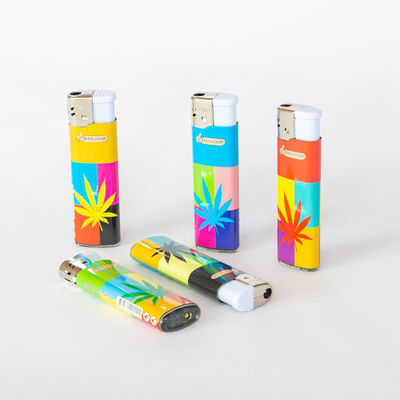 Pedido personalizado Design de rótulo de cinco cores Lâmpada de gás para cigarro Cap de vento de níquel