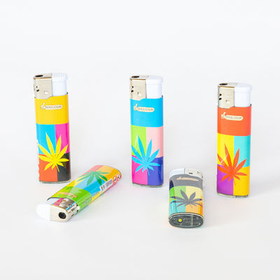 Pedido personalizado Design de rótulo de cinco cores Lâmpada de gás para cigarro Cap de vento de níquel