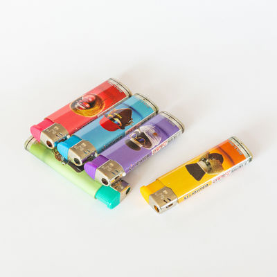 Pedido personalizado Design de rótulo de cinco cores Lâmpada de gás para cigarro Cap de vento de níquel