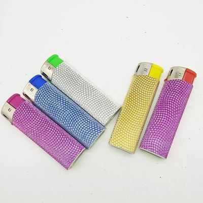 Customização Importação de cigarros de reabastecimento direto Lighter elétrico com adesivo Diamante Dy-007