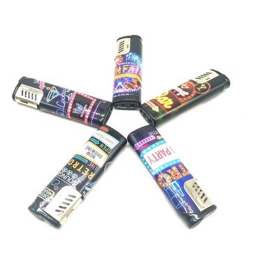Limpador eletrónico à prova de vento de reabastecimento de gás de plástico com modelo de logotipo personalizado N.O. DY-F001