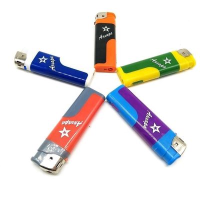 Tamanho de cartão 44*26*27cm Recarregável Electronic Soft Piezo Flame Gas Lighter com LED