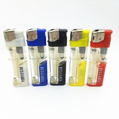 Cinco cores Branco Lâmpada LED Lâmpada suave Lâmpada Eletrônica Lighter Gás Limpador de charutos recarregável