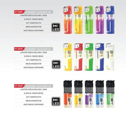 Cinco cores Branco Lâmpada LED Lâmpada suave Lâmpada Eletrônica Lighter Gás Limpador de charutos recarregável