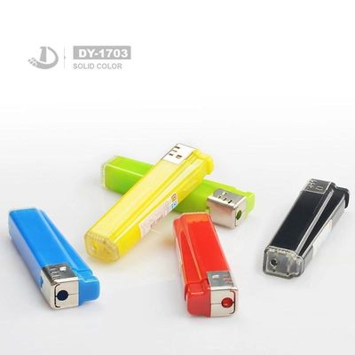 8.1*2.24*8.1CM Dy-1703 Personalizável Cinco Cores Unico Lighter de Plástico