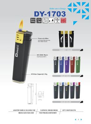 8.1*2.24*8.1CM Dy-1703 Personalizável Cinco Cores Unico Lighter de Plástico