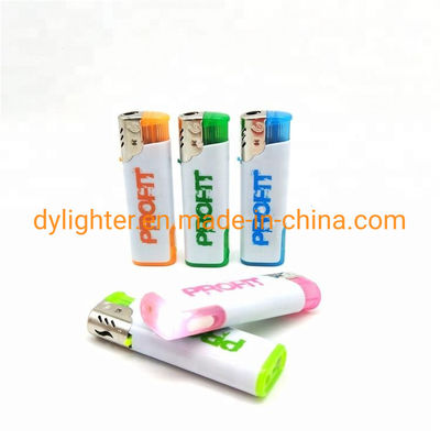 Anúncio recarregável Dongyi LED Lighter F002 Windproof Lighter com logotipo personalizado
