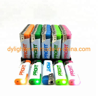 Anúncio recarregável Dongyi LED Lighter F002 Windproof Lighter com logotipo personalizado
