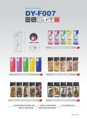 2022 Dongyi EUR Style Classic Windproof Gas Lighter Dy-F007 com material plástico