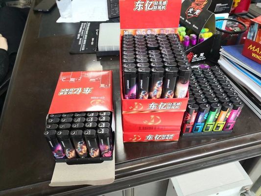 Limpador de plástico portátil de cinco cores descartável recarregável resistente ao vento Limpador incandescente