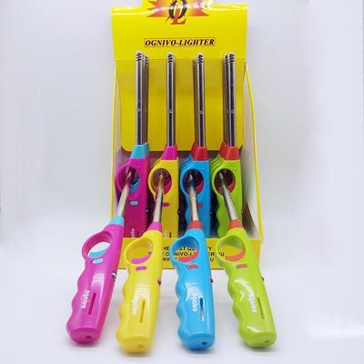 Acendedor a gás de churrasco recarregável com tubo de aço inoxidável modelo N.O. DY-B009 e material durável