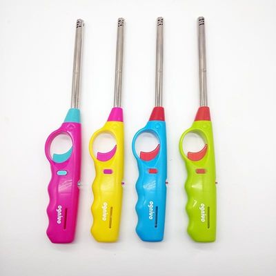 Acendedor a gás de churrasco recarregável com tubo de aço inoxidável modelo N.O. DY-B009 e material durável