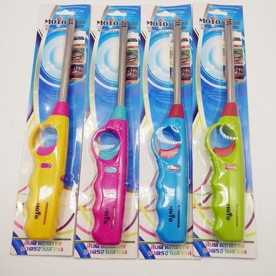 Acendedor a gás de churrasco recarregável com tubo de aço inoxidável modelo N.O. DY-B009 e material durável