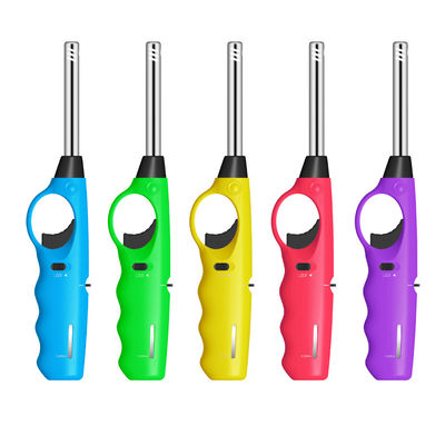 Acendedor a gás de churrasco recarregável com tubo de aço inoxidável modelo N.O. DY-B009 e material durável